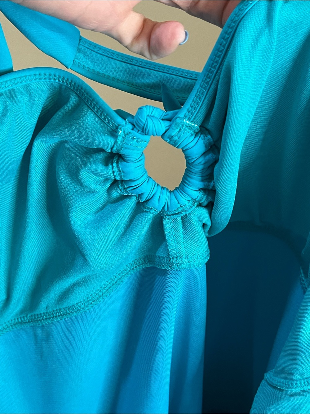 SPANX Love Your Assets Turquoise Halter Swimsuit One Piece L - Picture 8 of 11